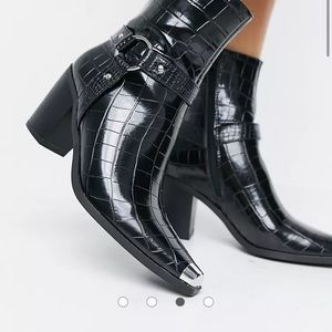 ASOS Koi Footwear vegan boots with square toes